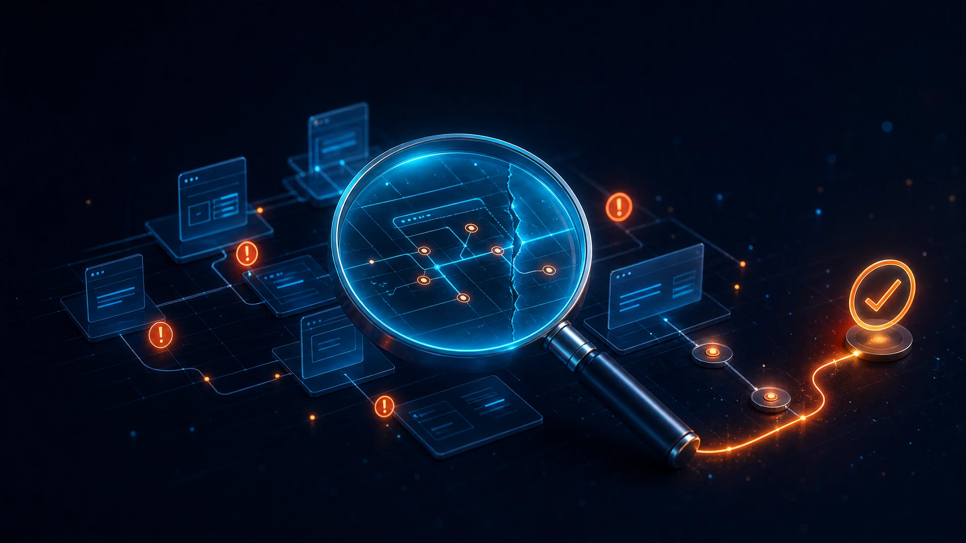 Ilustração de diagnóstico técnico em auditoria SEO
