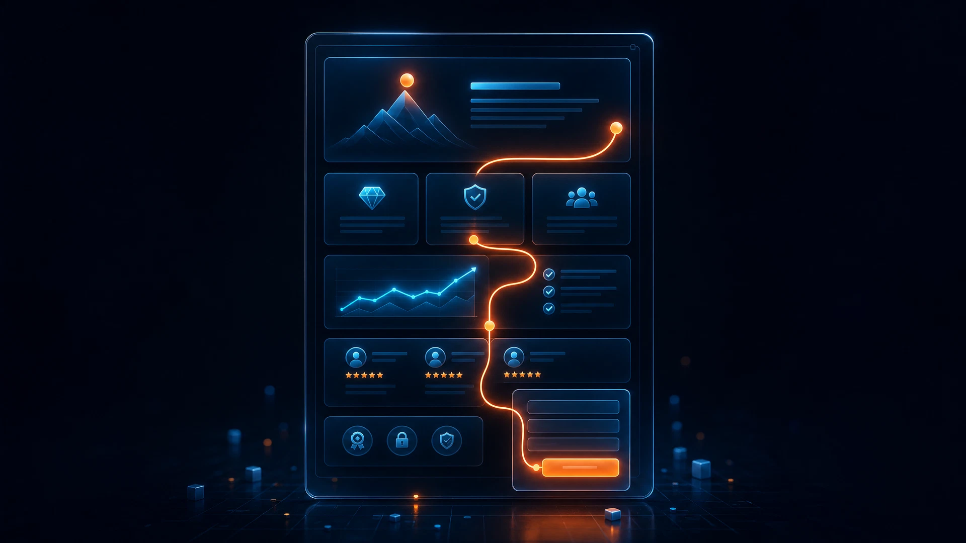 Ilustração da estrutura de conversão de uma landing page B2B